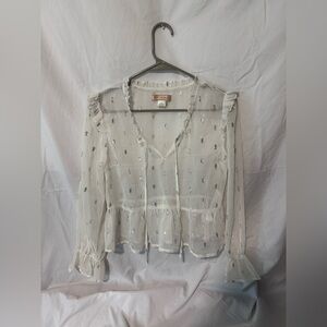 Elegant White Sheer Blouse